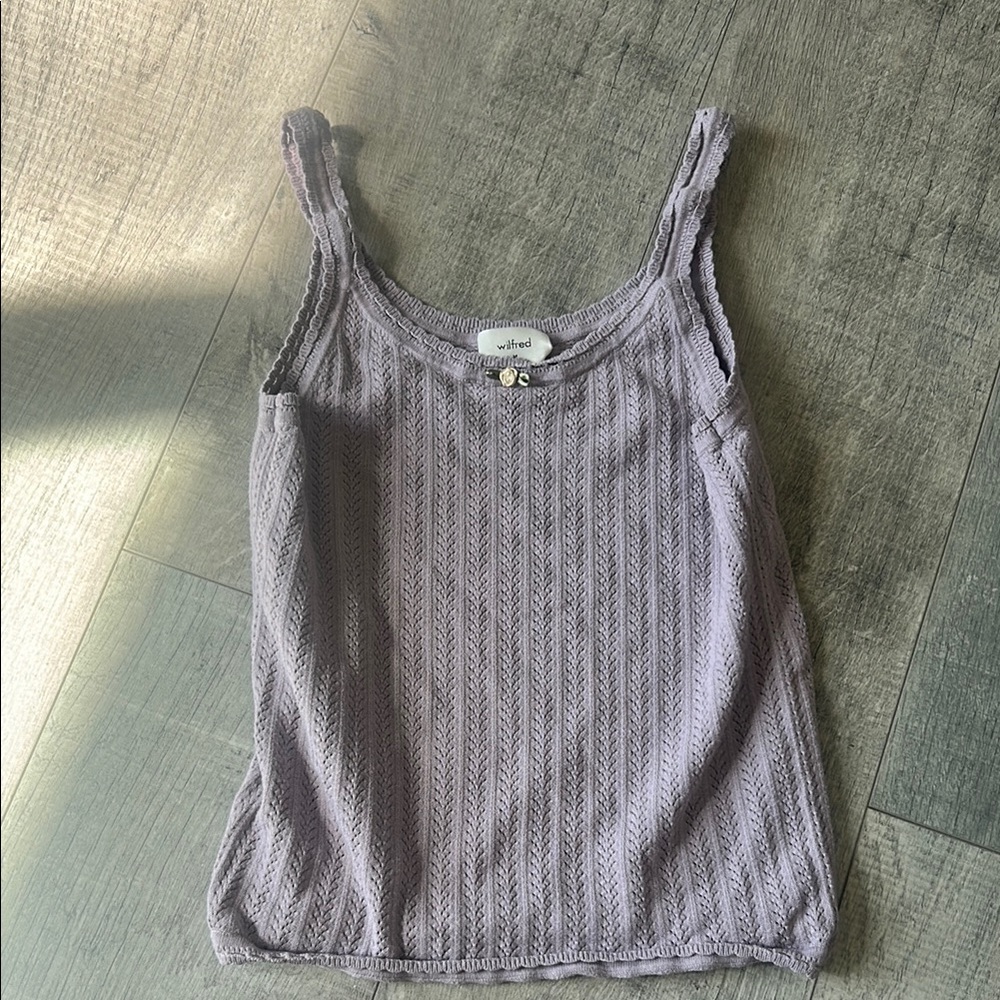 Aritzia Purple Ribbed Tank Top